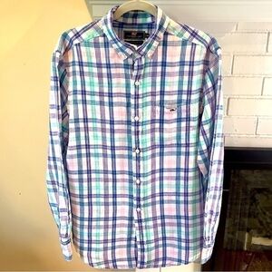 VINEYARD VINES 100% Linen  Men’s Sz Md Button up Long Sleeve Shirt